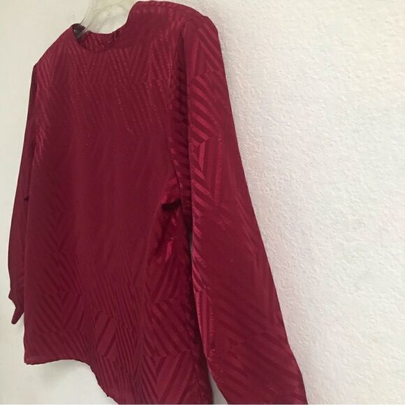 Vintage Evan Picone tone on tone striped patchwork blouse 10 - Picture 2 of 7